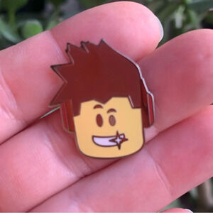 Brand new Roblox inspired headphone character enamel pin